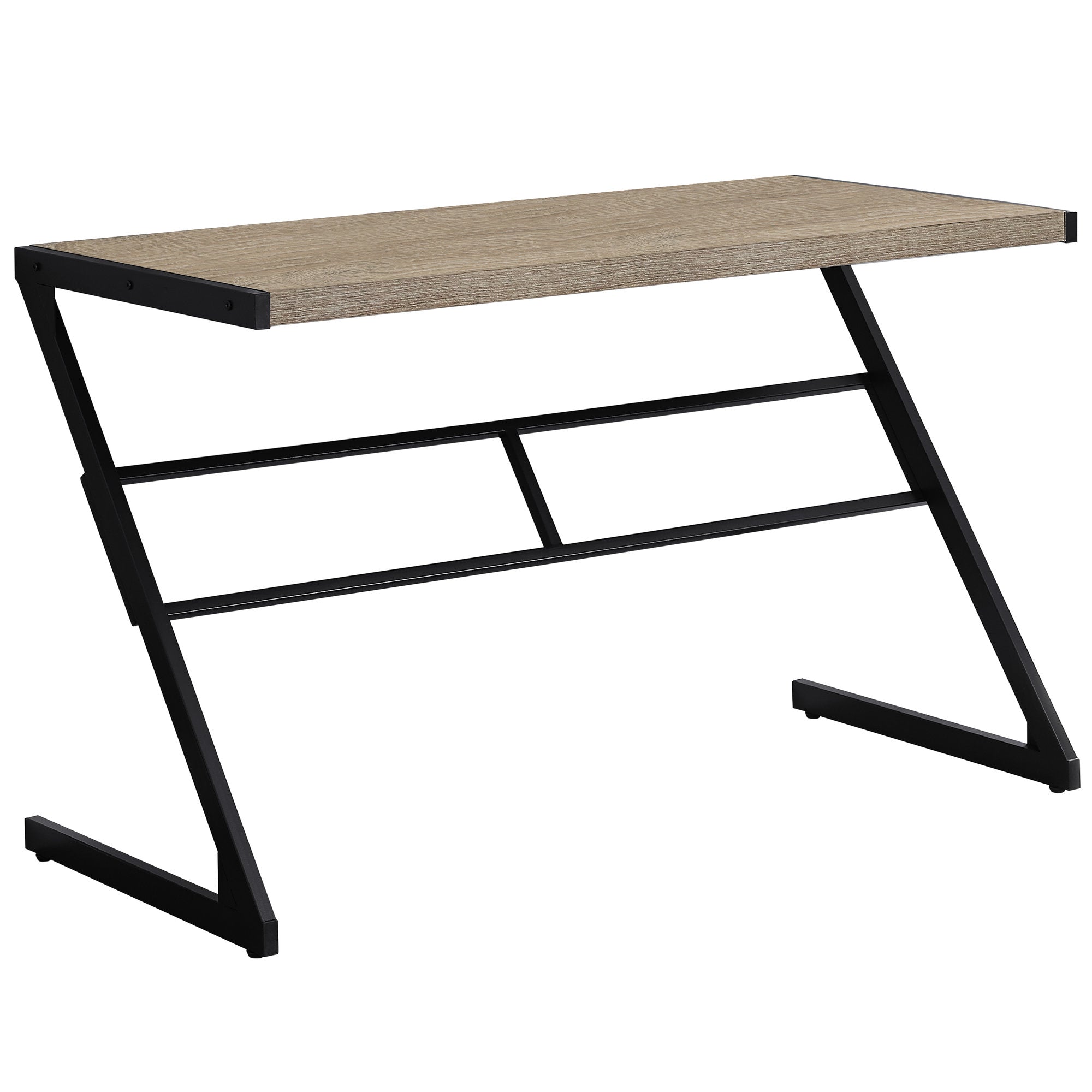 22" x 48" x 30" Dark Taupe, Black, Mdf, Metal - Computer Desk