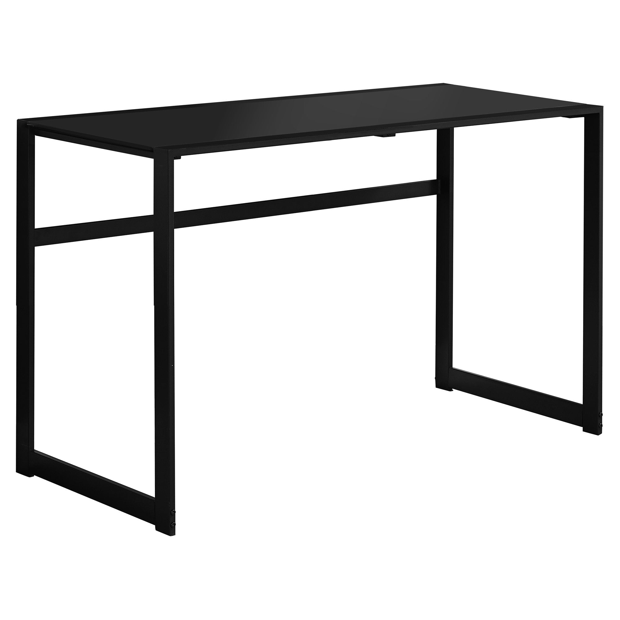 22" x 48" x 30" Black, Black, Tempered Glass, Metal - Computer Desk