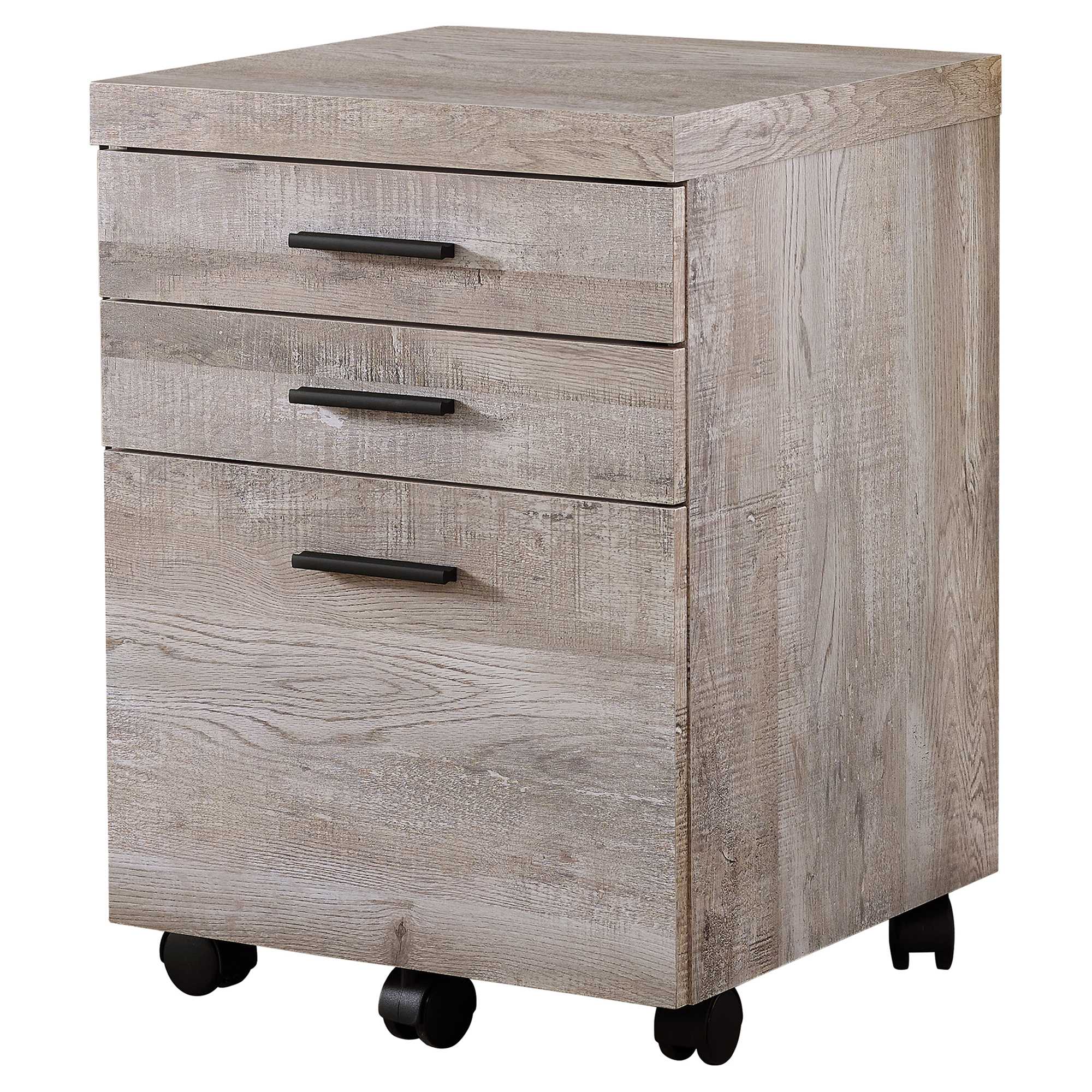 17.75" x 18.25" x 25.25" Taupe, Particle Board, 3 Drawers - Filing Cabinet