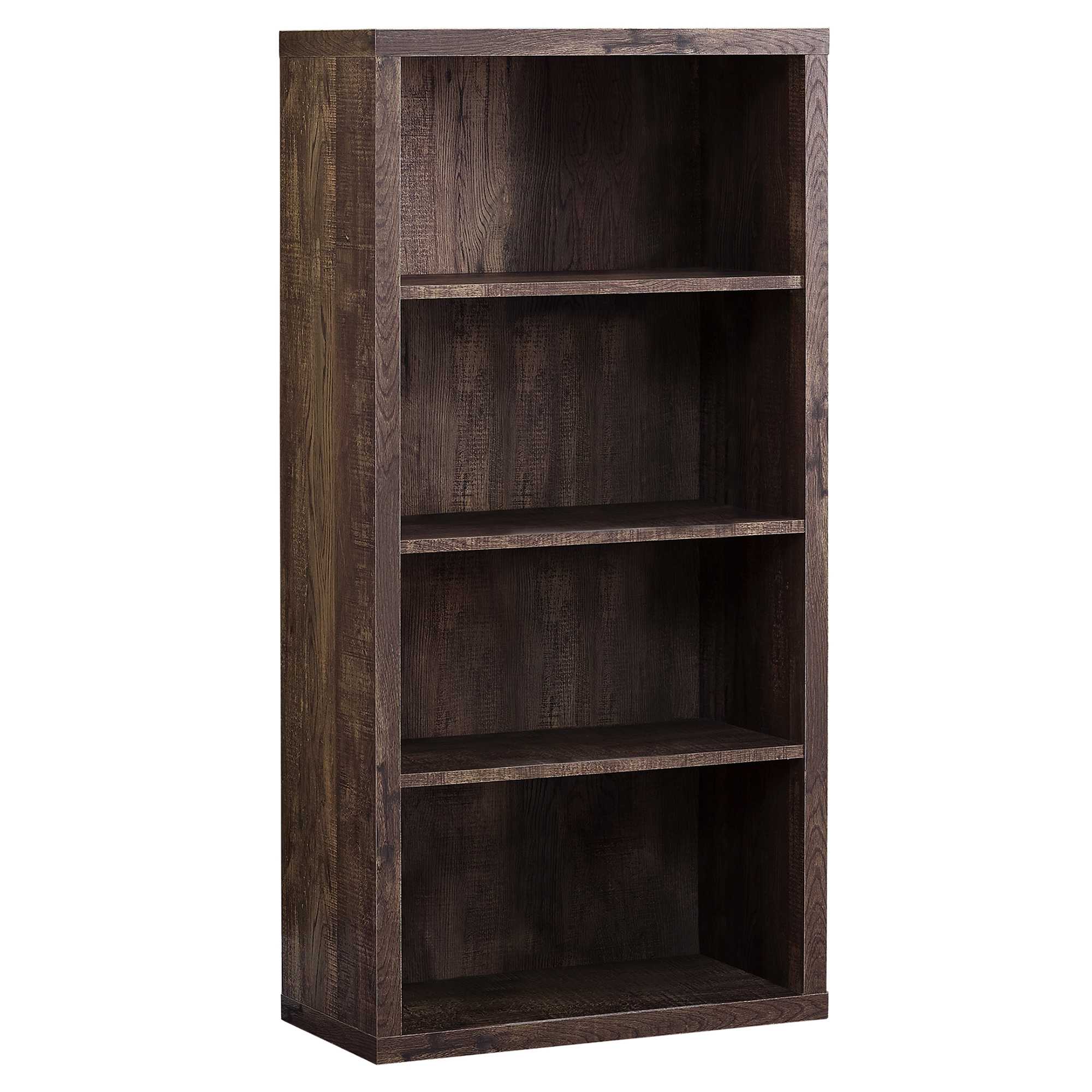 11.75" x 23.75" x 47.5" Brown, Particle Board, Adjustable Shelves - Bookshelf