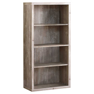 11.75" x 23.75" x 47.5" Taupe, Particle Board, Adjustable Shelves - Bookshelf