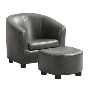 30.5" x 33" x 26" Charcoal Grey, Leather-Look - 2pcs Juvenile Chair