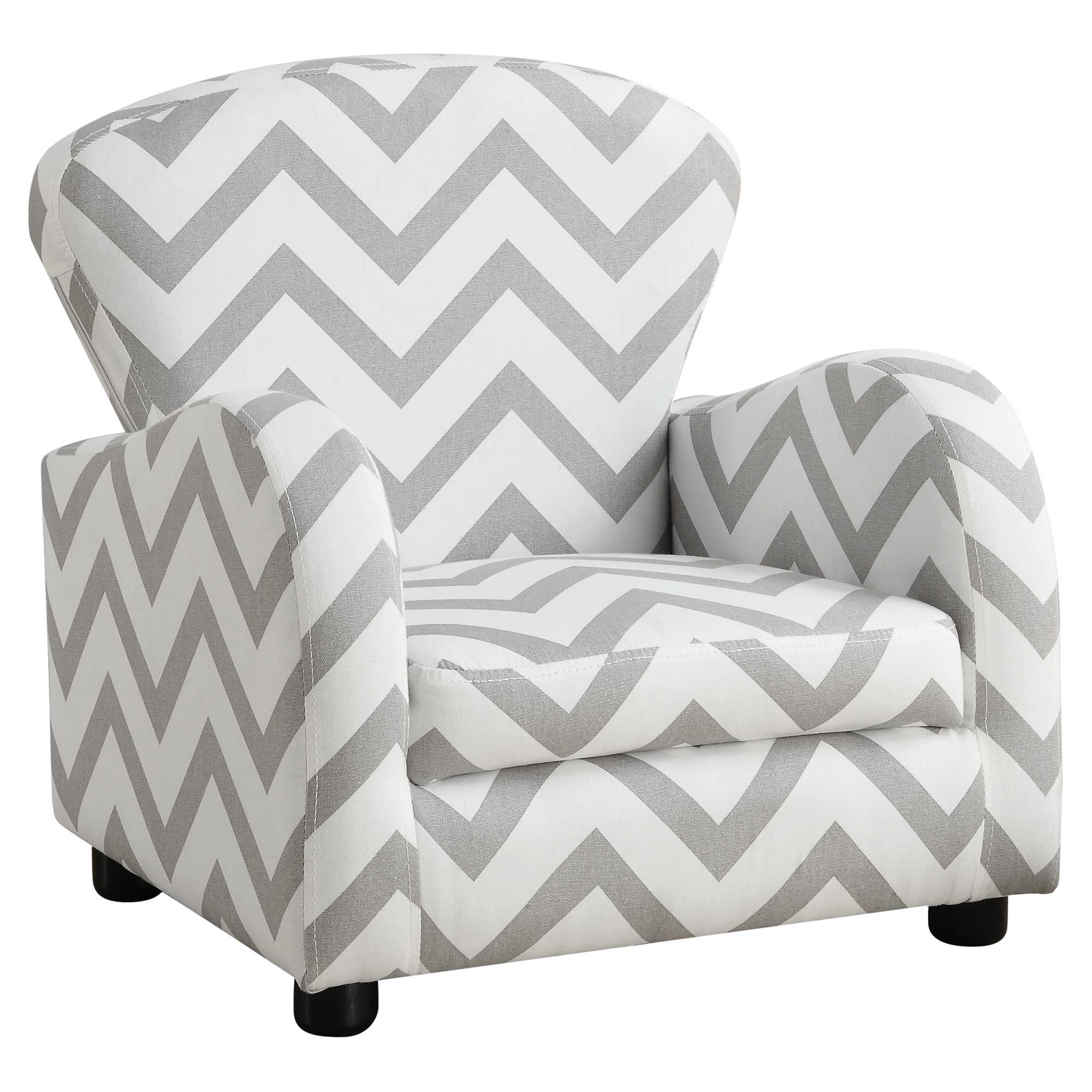 18.5" x 20" x 20" Grey, Black, White, Solid Wood, Cotton, Polyester - Juvenile Chair