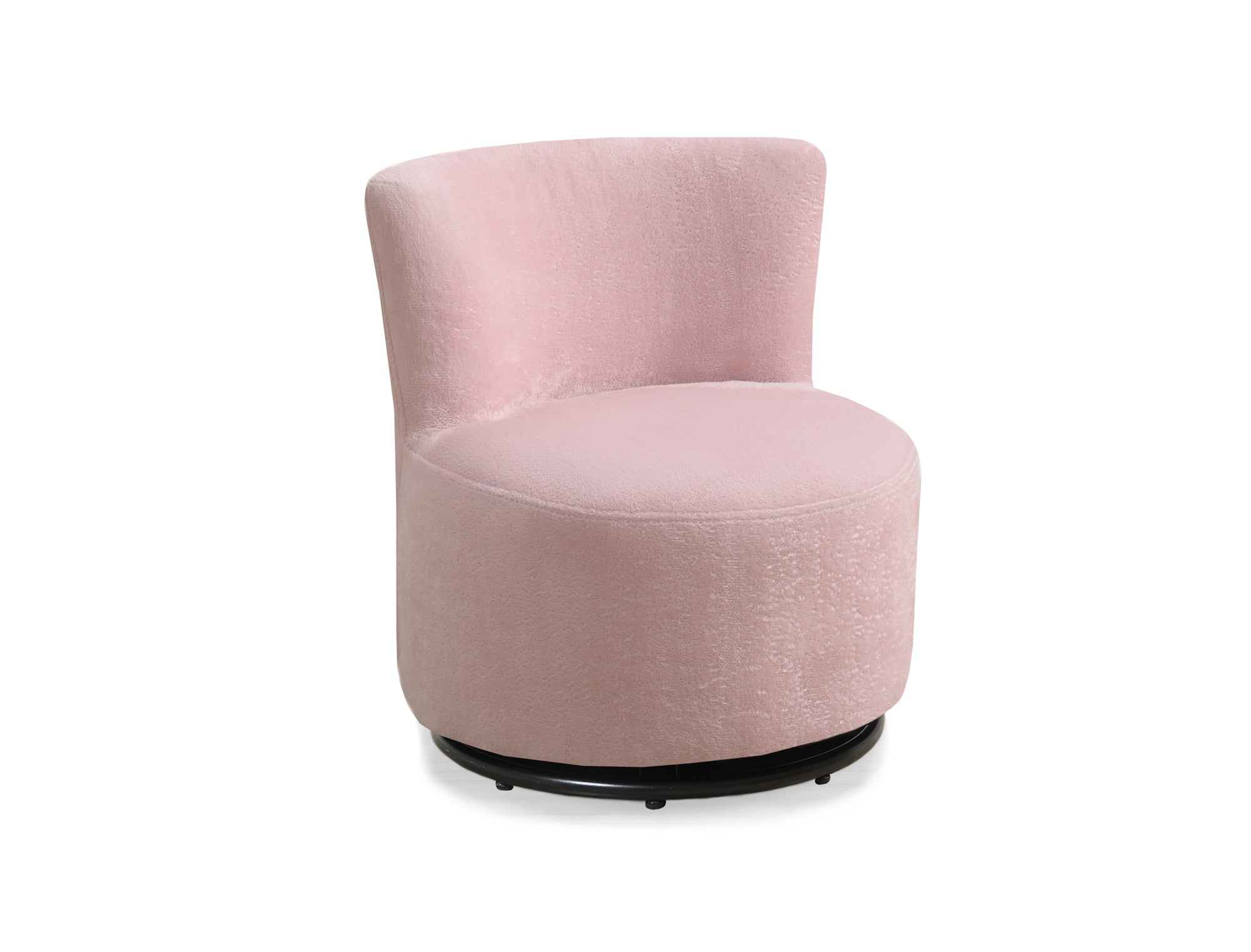 17.7" x 16" x 18.5" Fuzzy Pink, Fabric, Swivel - Juvenile Chair