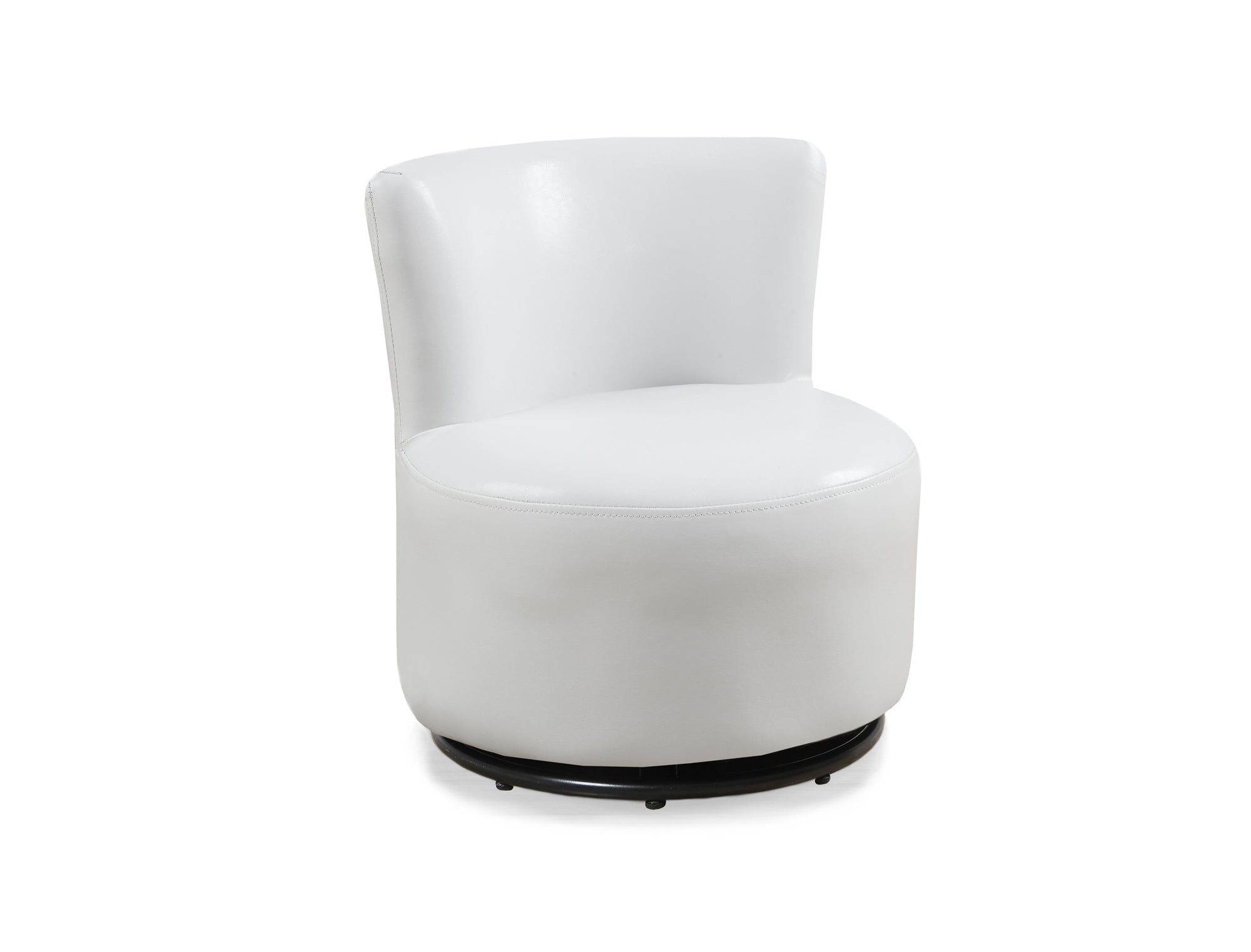 17.7" x 16" x 18.5" White,Leather-Look, Swivel - Juvenile Chair