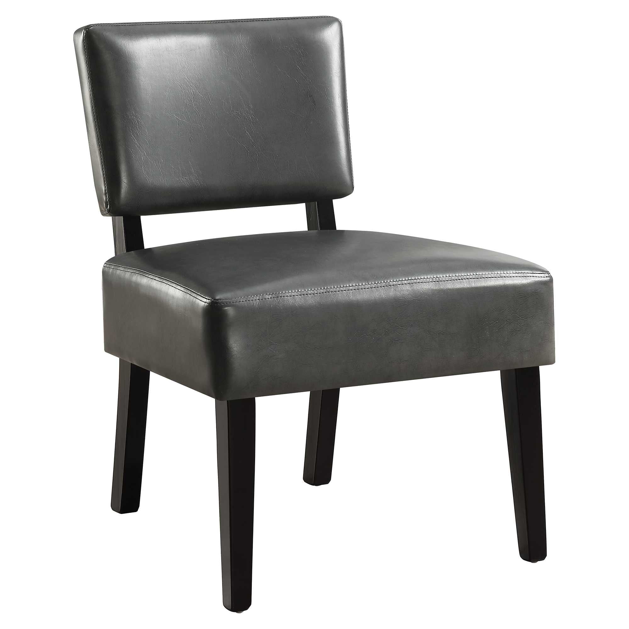 27.5" x 22.75" x 31.5" Charcoal, Foam, Solid Wood, Leather-Look - Accent Chair