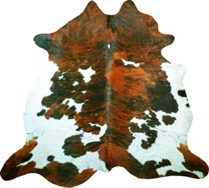 6' Tri-Colored Brindled Cowhide Rug