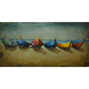 Boats On Beach Nautical Wall decor in Iron