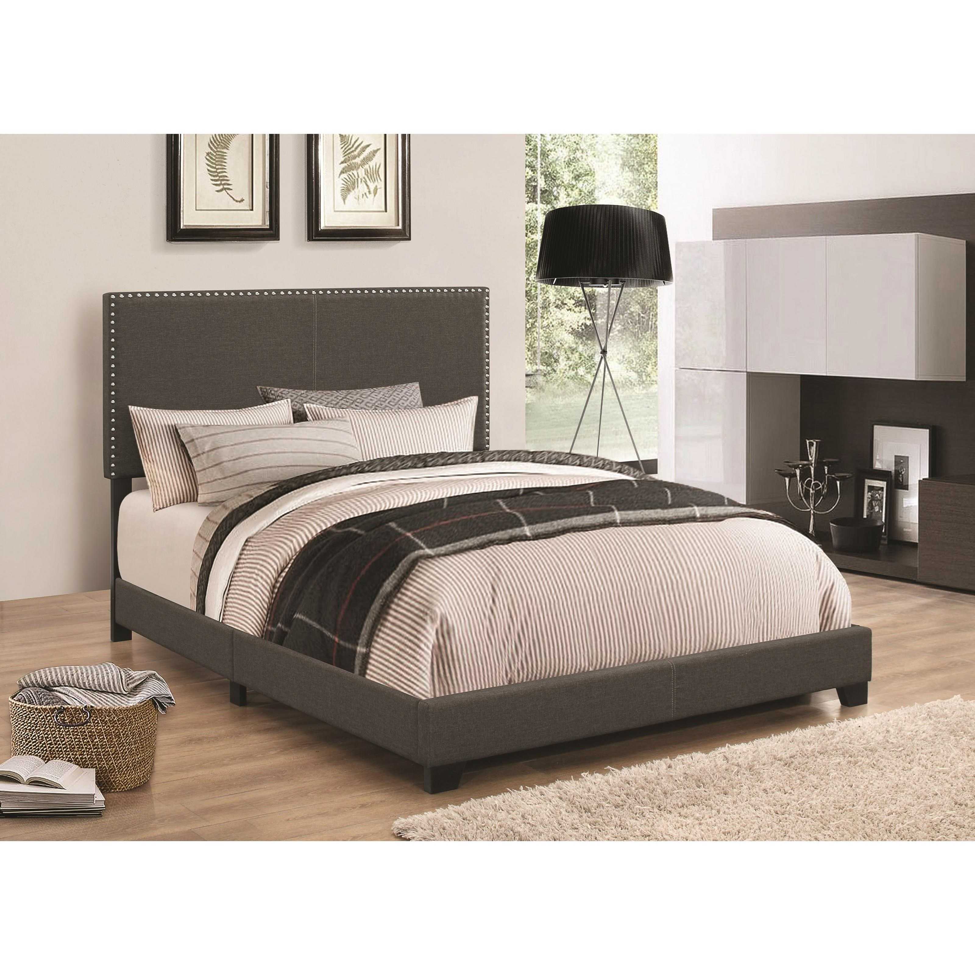 Modern Panel Twin Bed, Dark Gray