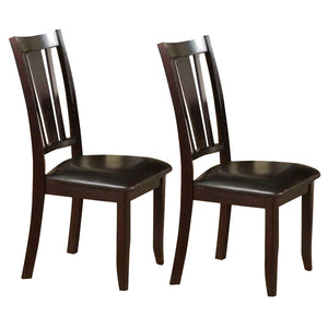 Rubber Wood Dining Chair With Upholstered Seat, Set Of 2,Brown