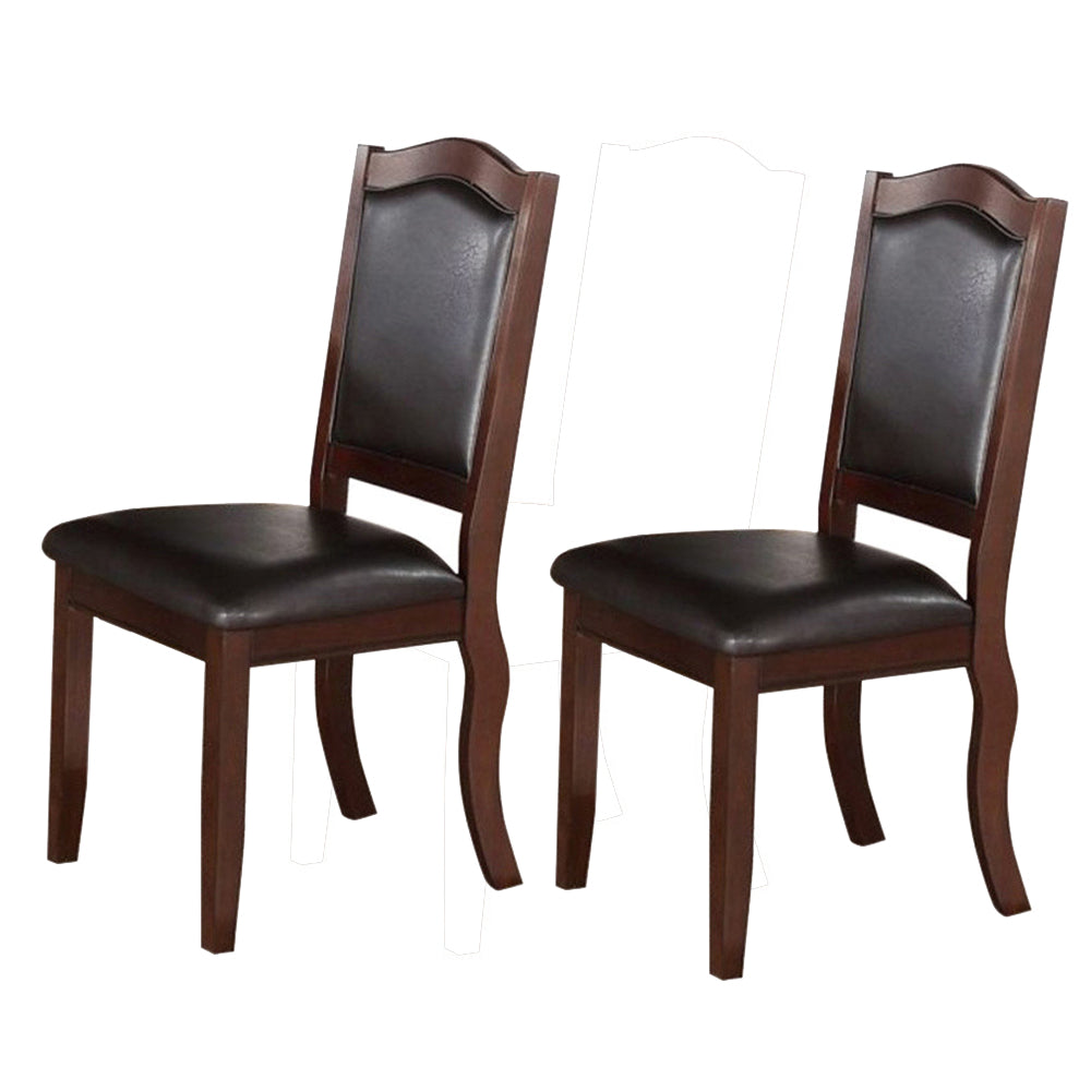 Rubber Wood Dining Chair, Set Of 2, Brown And Black