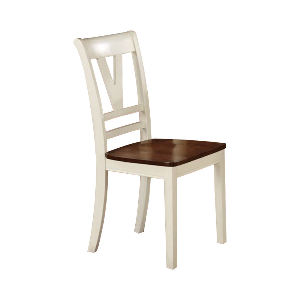 Wooden TwoTone Finish Dining Chair, White And Brown