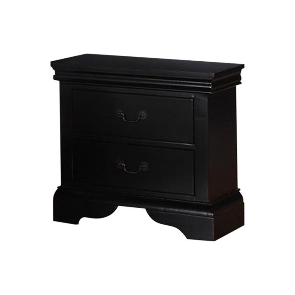 Pine Wood Night Stand,Black