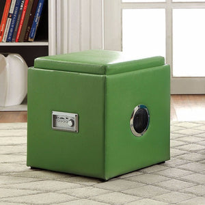 Ottoman With InBuilt Bluetooth Speaker, Green