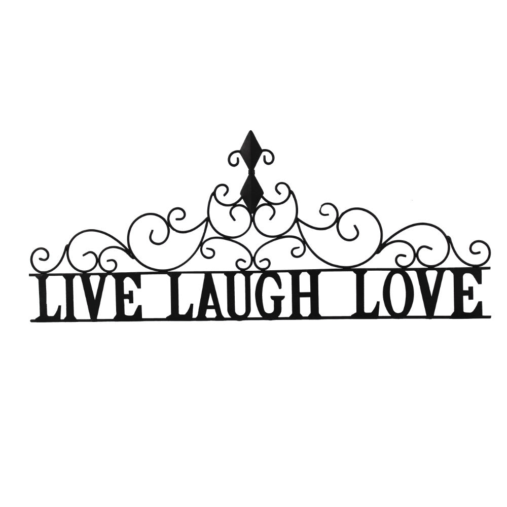 Live laugh Love Metal Wall Decor, Black