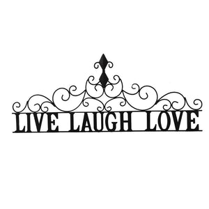 Live laugh Love Metal Wall Decor, Black