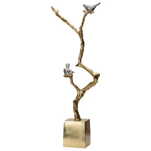 Branch Sculpture On Stand, Gold