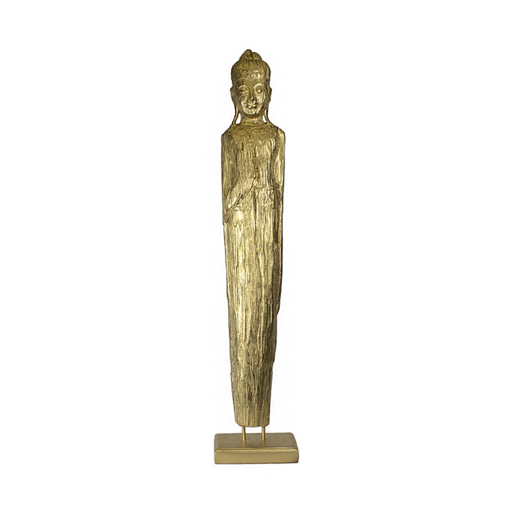 Resin Standing Buddha Figurine, Gold