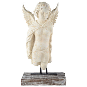 Magnesia and Metal Garden Angel Bust , Beige