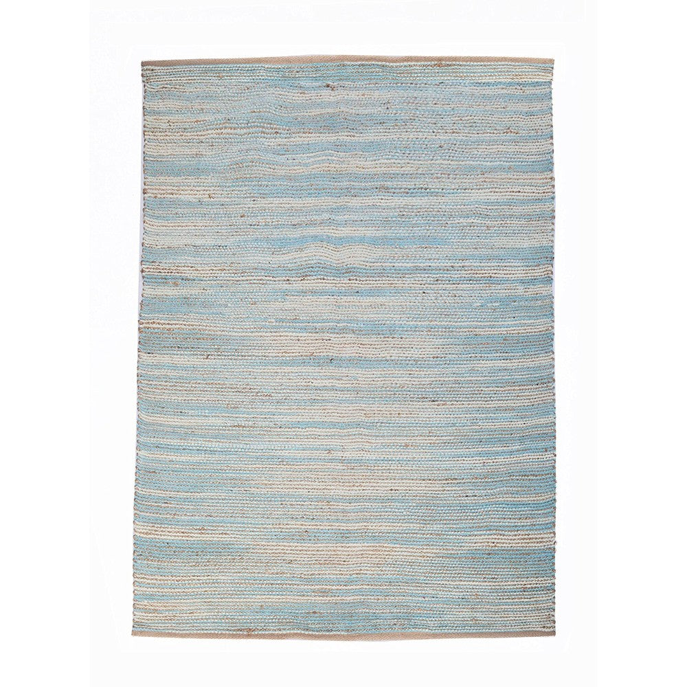 Cotton Chenille Carmel Rug, Aqua Blue