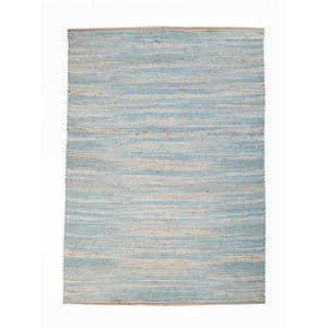 Cotton Chenille Carmel Rug, Aqua Blue