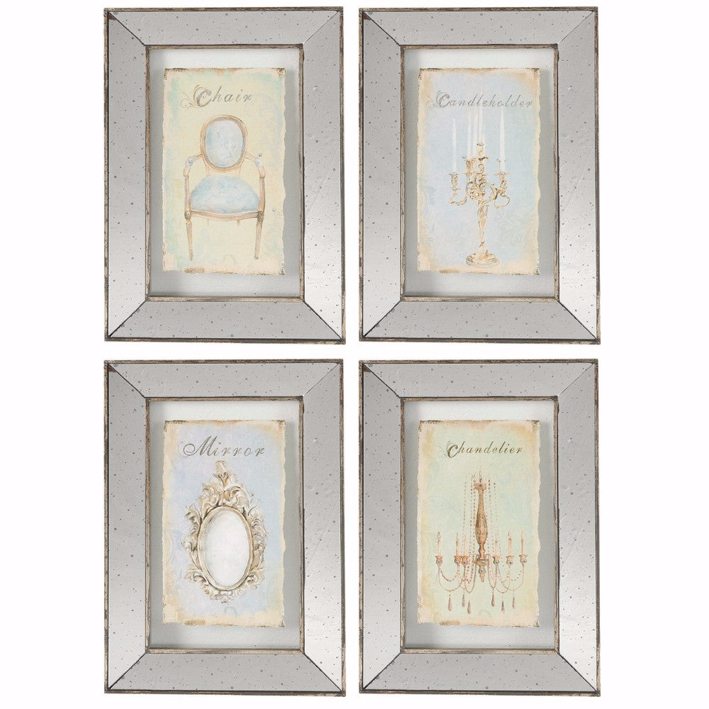 Simeon Framed Decor Prints  Set of 4