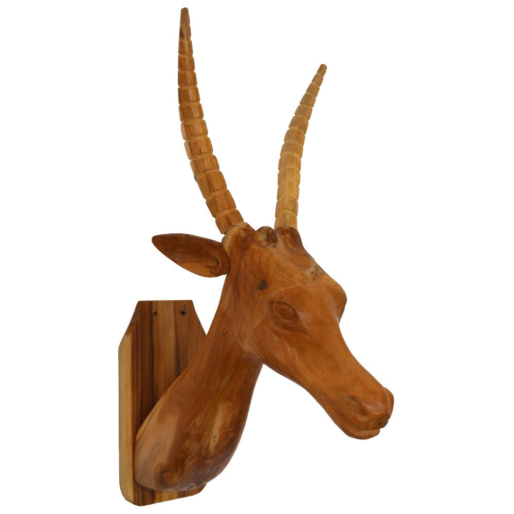 Teak Root Wood Deer Head Wall Mount, Brown