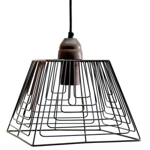 Wire Mesh Iron Sculptured Pendant Light, Dark Brown