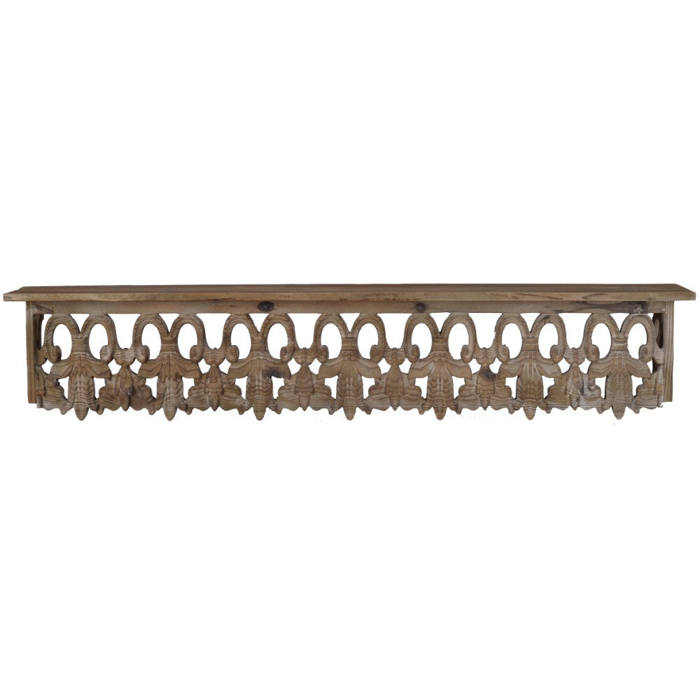 Aesthetic Wooden Wall Shelf, Large, Brown