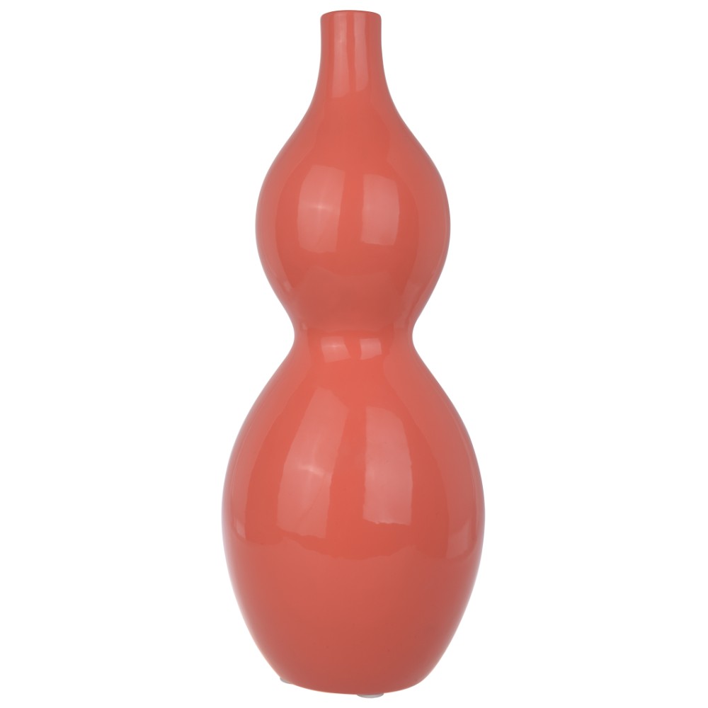 Finely Shaped Modern Ceramic Vase, Red