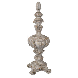 Well Carved Cemented Finial Accent, Cream