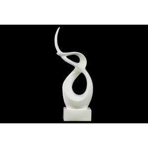 Swirl Abstract Ceramic Sculpture On Rectangular Base, Large, White