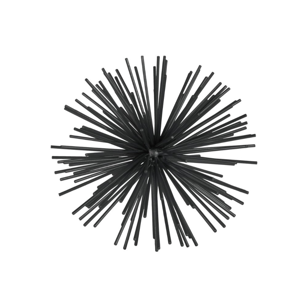 Sea Urchin Ornamental Sculpture In Metal, Small, Black