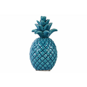 Ceramic Pineapple Figurine With Pimpled Accents, Blue