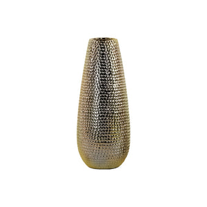 Ceramic Round Vase With Dimpled Pattern, Large, Gold