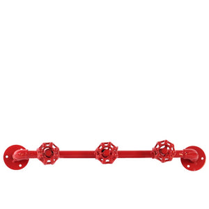 Metal Coat Hanger With 3 Valve Hooks, Red
