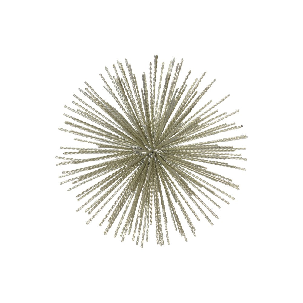 Ornamental Metal Sea Urchin Sculpture On Stand, Large, Gold