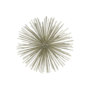 Ornamental Metal Sea Urchin Sculpture On Stand, Large, Gold