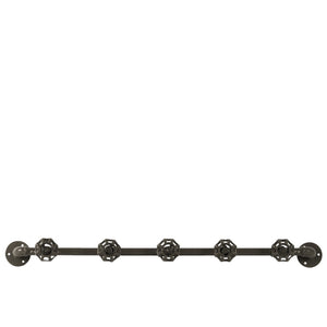 Metal Coat Hanger With 5 Valve Hooks, Gunmetal Gray