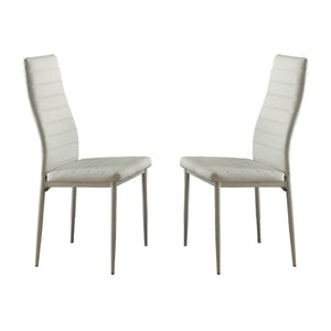 BiCast Vinyl Side Chairs With Curvy Backs, Set of 2, White