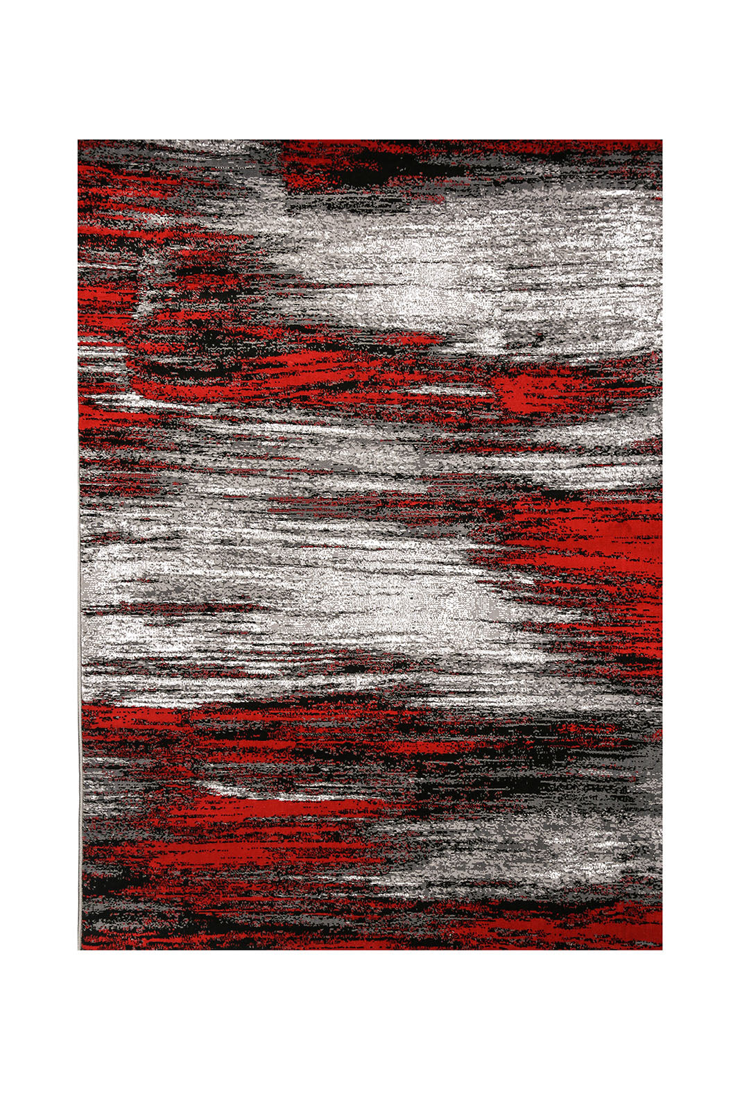 Shaded Patterned Area Rug In Polyester With Jute Mesh, Small, Red and Gray