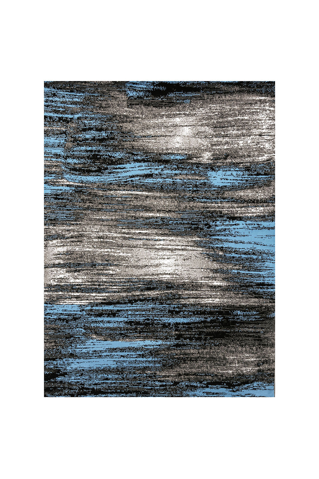 Shaded Patterned Area Rug In Polyester With Jute Mesh, Small, Blue and Gray