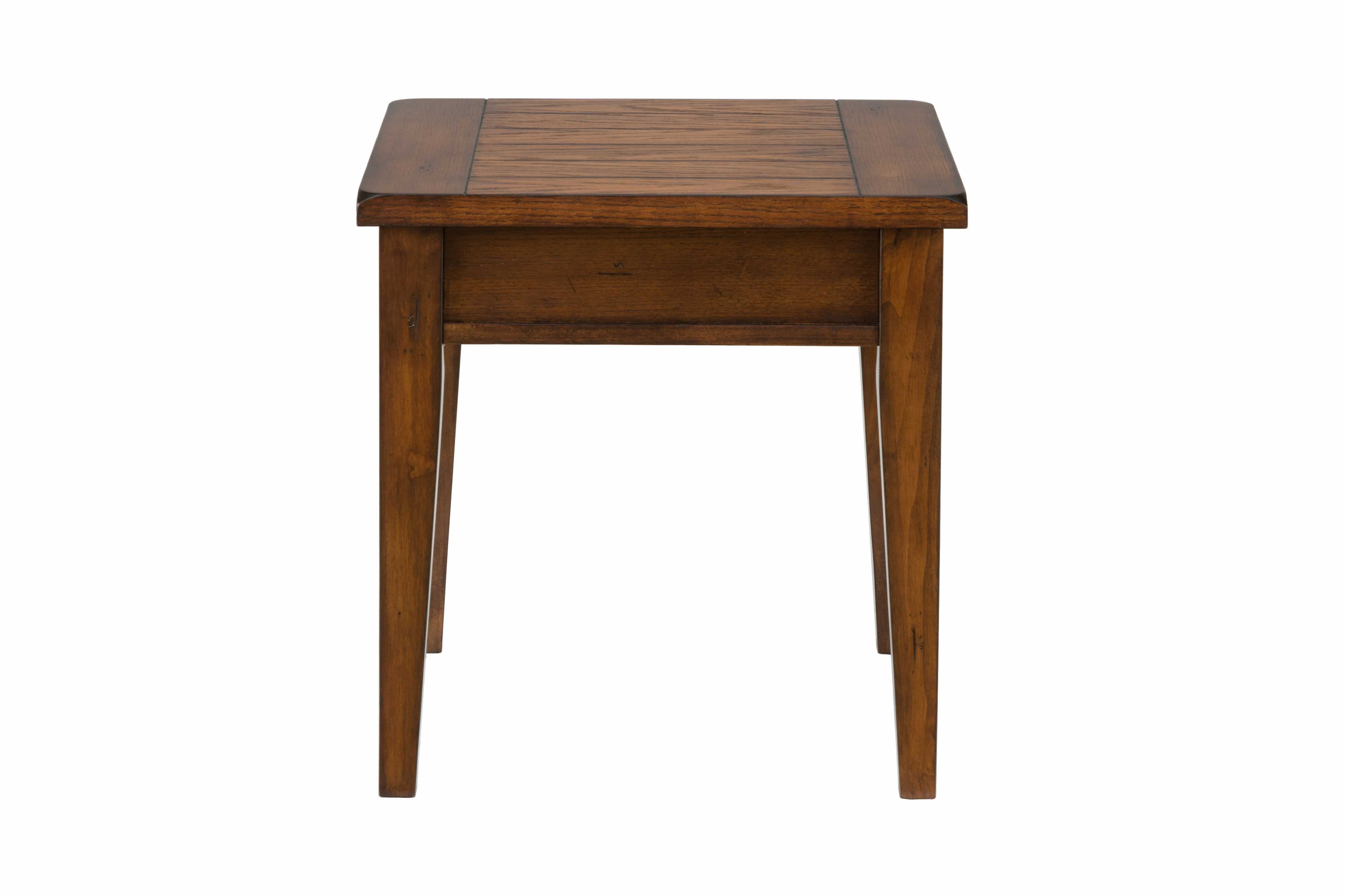 End Table With Oak Veneers, Dark Brown