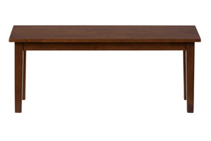 Wooden Rectangular Dining Bench, Caramel Brown