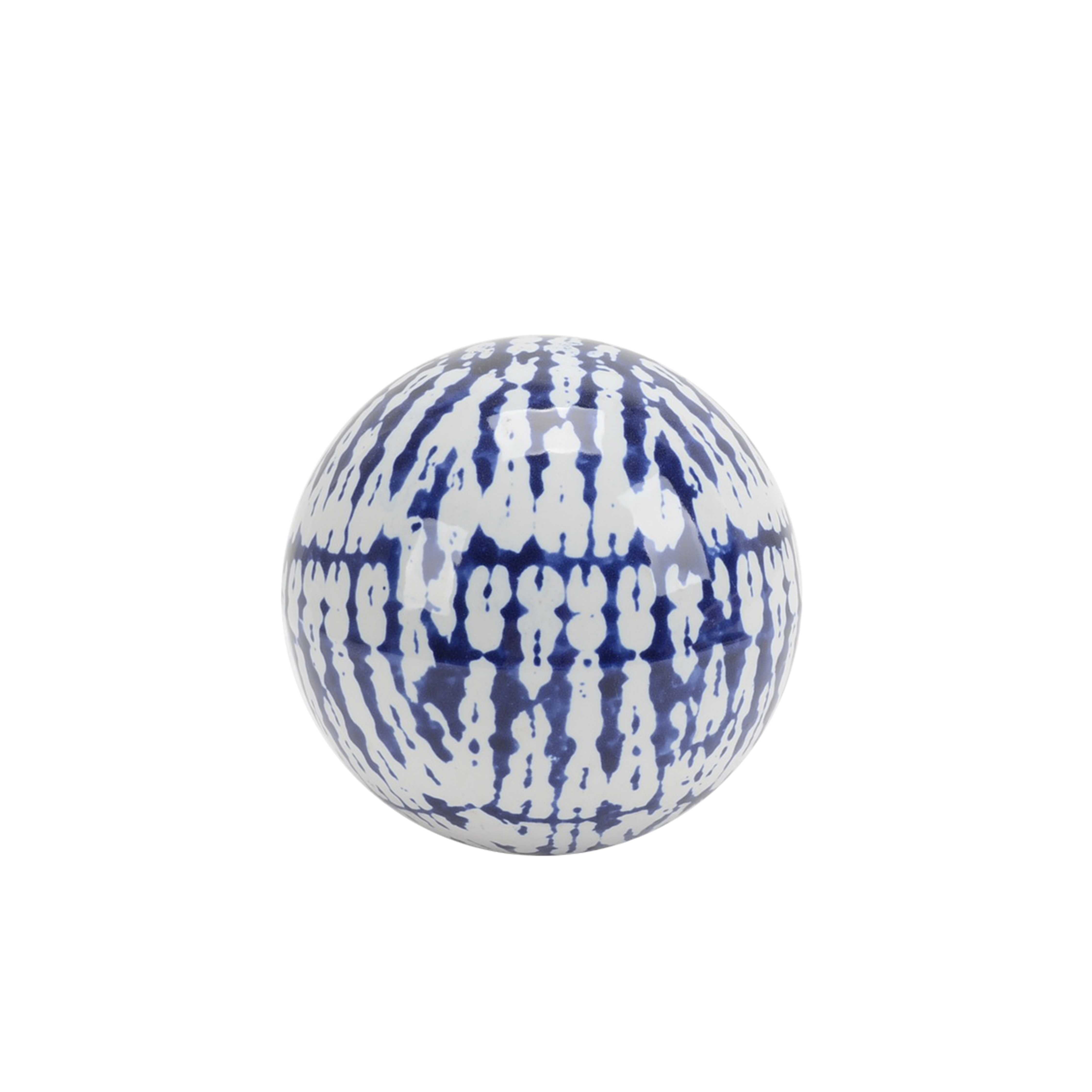 Decorative Ceramic Orb In Round Shape Blue and White