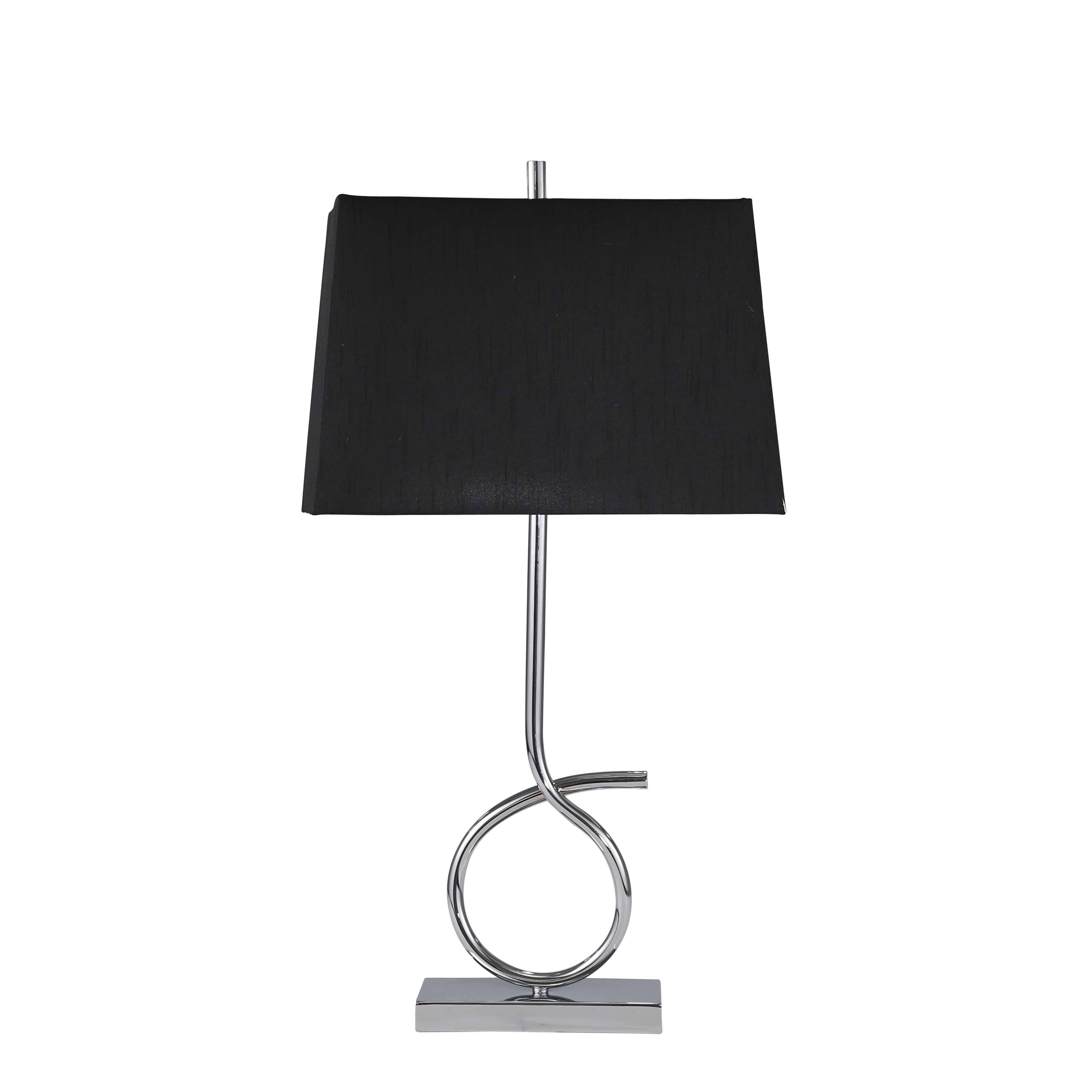 Abstract Loop Design Steel Table Lamp, Black and Silver