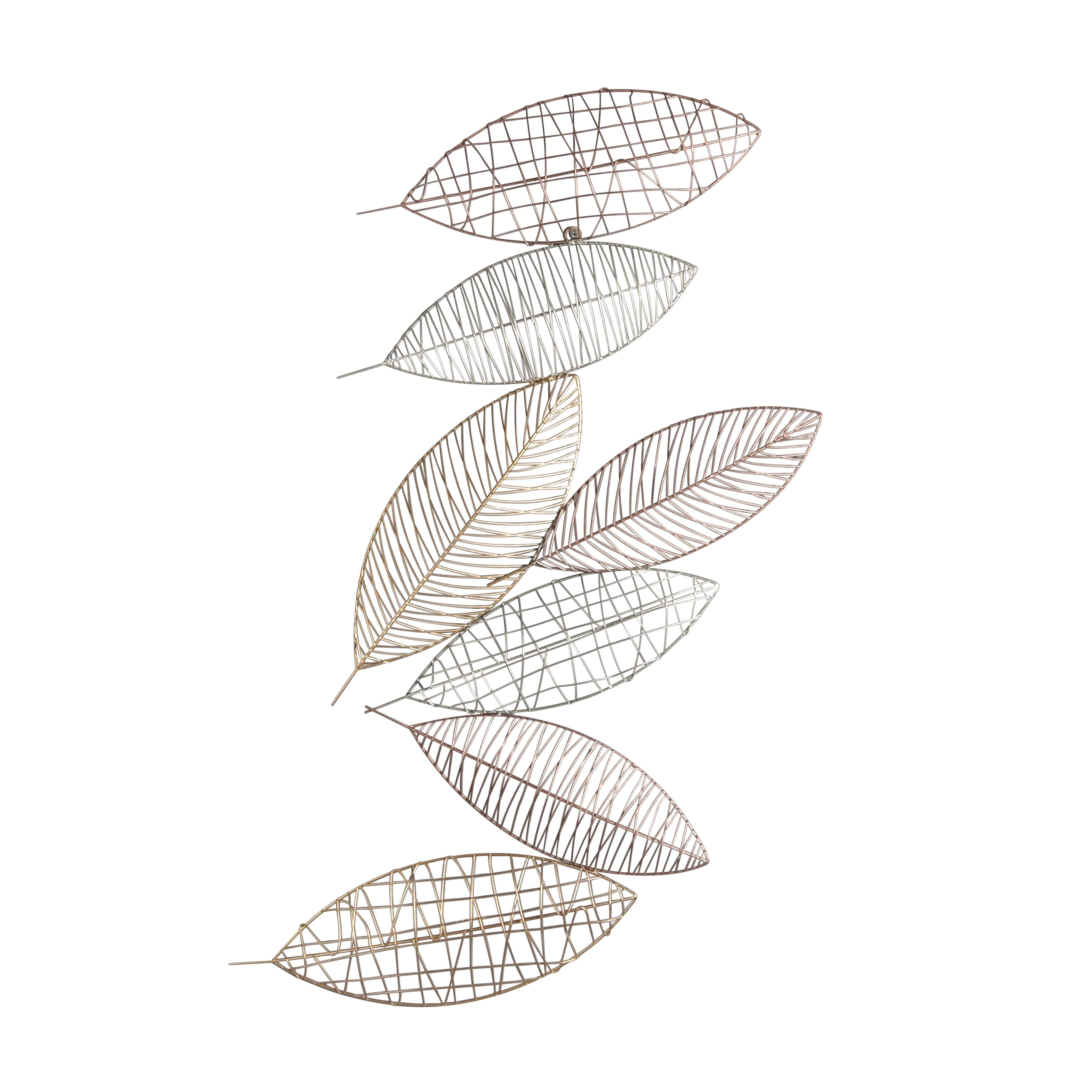 Metal Leaves Cluster Wall decor Accent, Multicolor