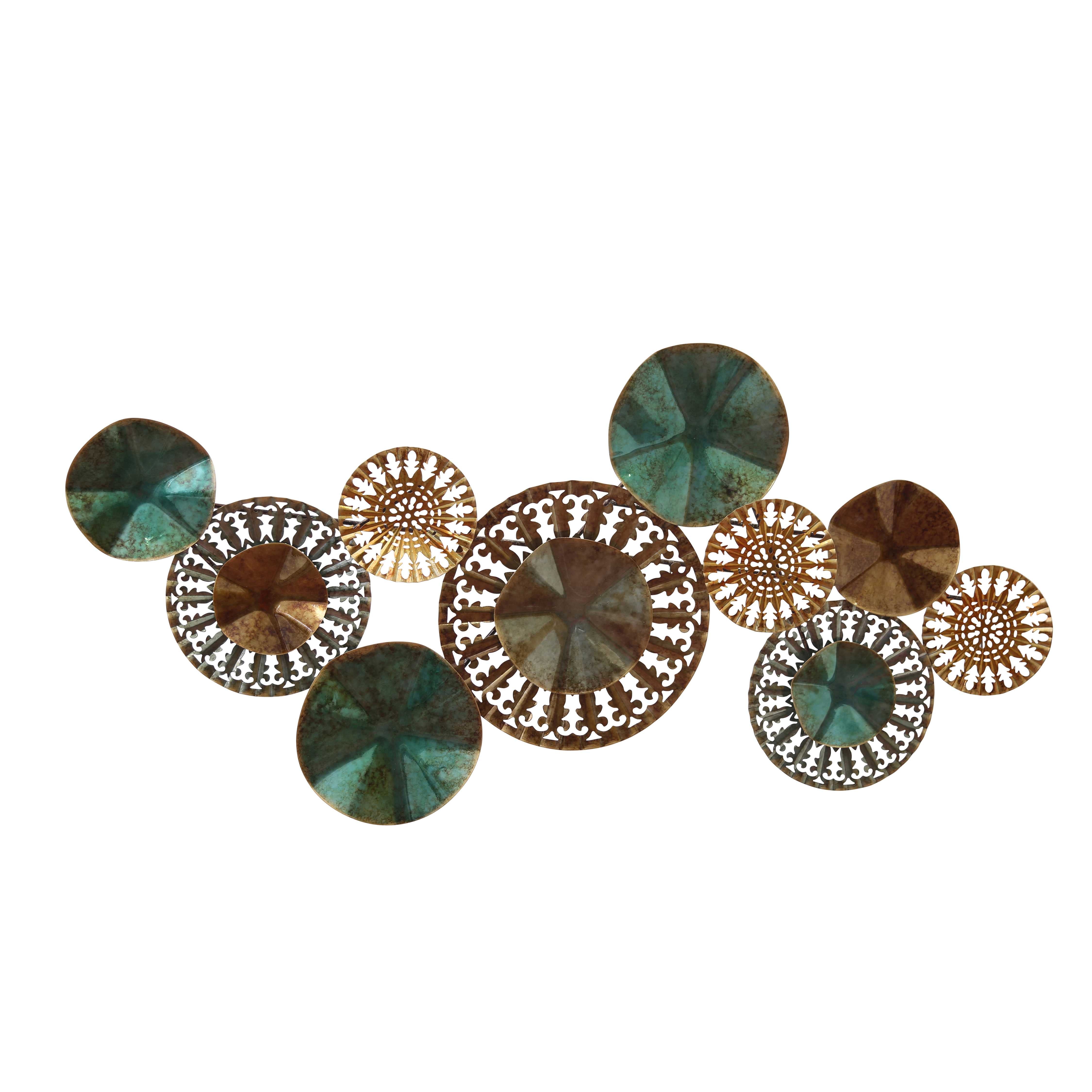 Clusters of Circles Metal Wall Decor with Decorative Details, Multicolor