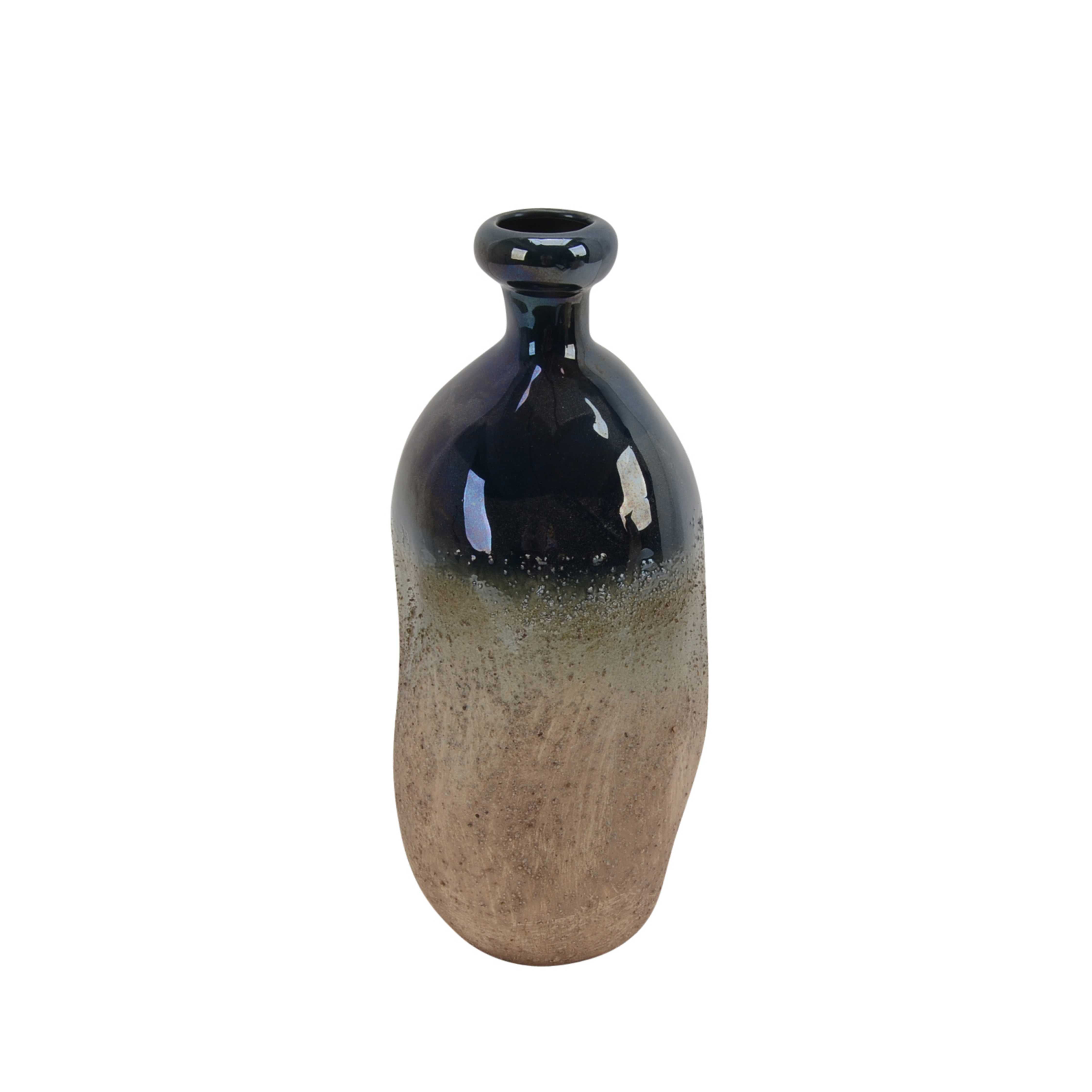 Well Designed Ceramic Bottle Vase with Narrow Neck, Multicolor