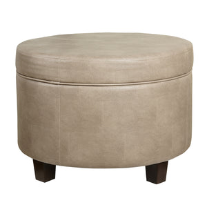 Faux Leather Upholstered Wooden Ottoman with Lift Off Lid Storage, Brown